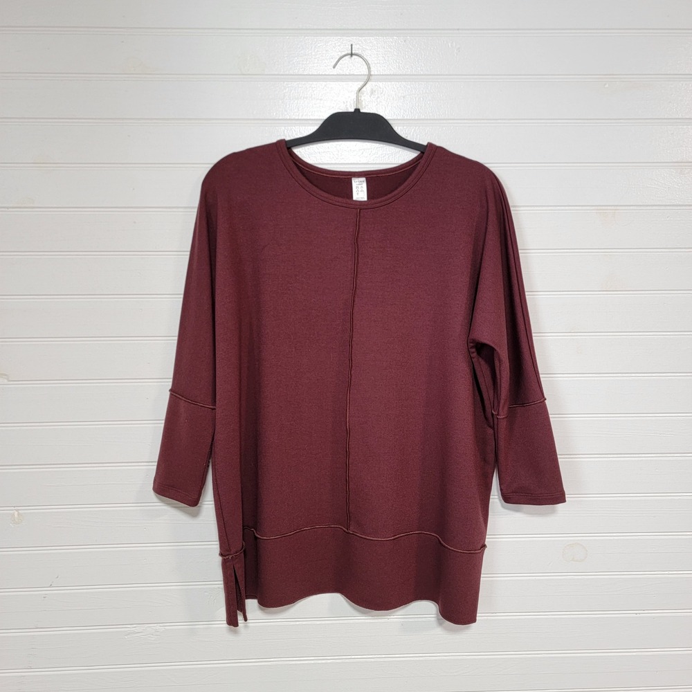 Spanx AirEssentials Perfect Length 3/4 Sleeve Tunic Red Oversized Top Small